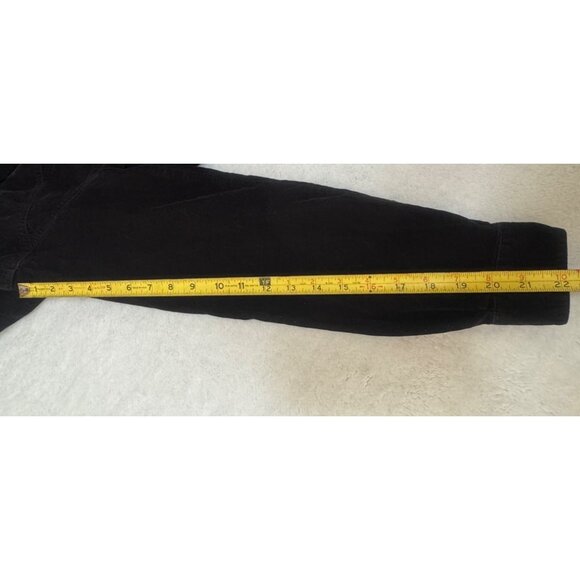 Woolrich Button Front Shirt Micro Corduroy Shirt Princess Seam Black Womens Size - Picture 6 of 8